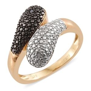 Black Diamond Accent (IR) Black Rhinestone ring